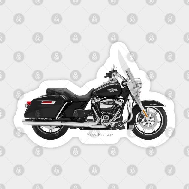 Harley-Davidson Road King black, s Sticker by MessyHighway